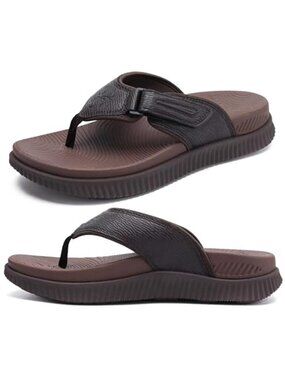 New Mens Orthotic Flip Flops Men's Recovery Walking Sandals Adjustable Thick